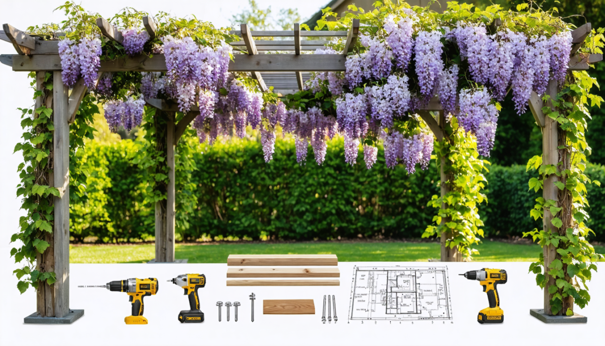 découvrez comment construire une pergola parfaite pour votre glycine grâce à notre guide complet avec toutes les étapes essentielles pour un résultat esthétique et durable.
