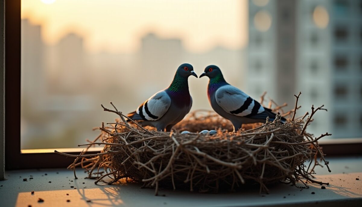 Que signifie un nid de pigeon sur mon balcon ? Découvrez ses symboles essentiels